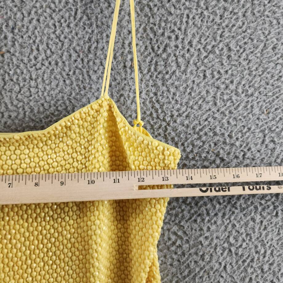 Alice + Olivia Fifi Embellished Mini Cami Dress Women's 10 Lemon Meringue Zipped