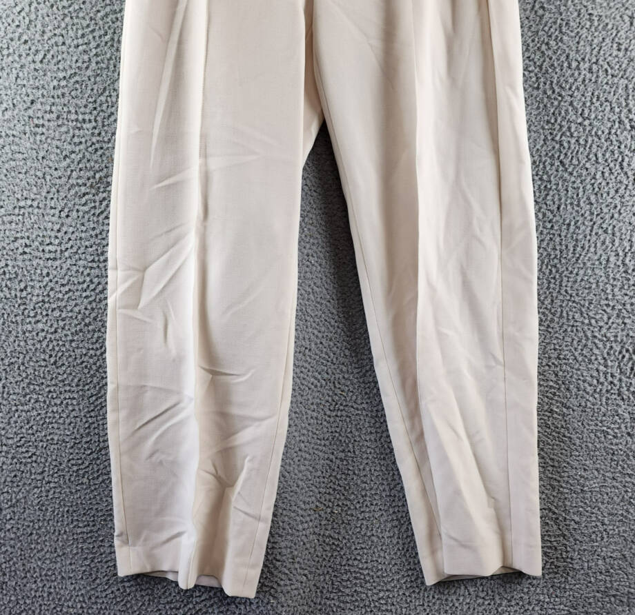 Vince Pintucked Wide Leg Pants Women's 0 Off White Side Pockets Zip Hook & Bar