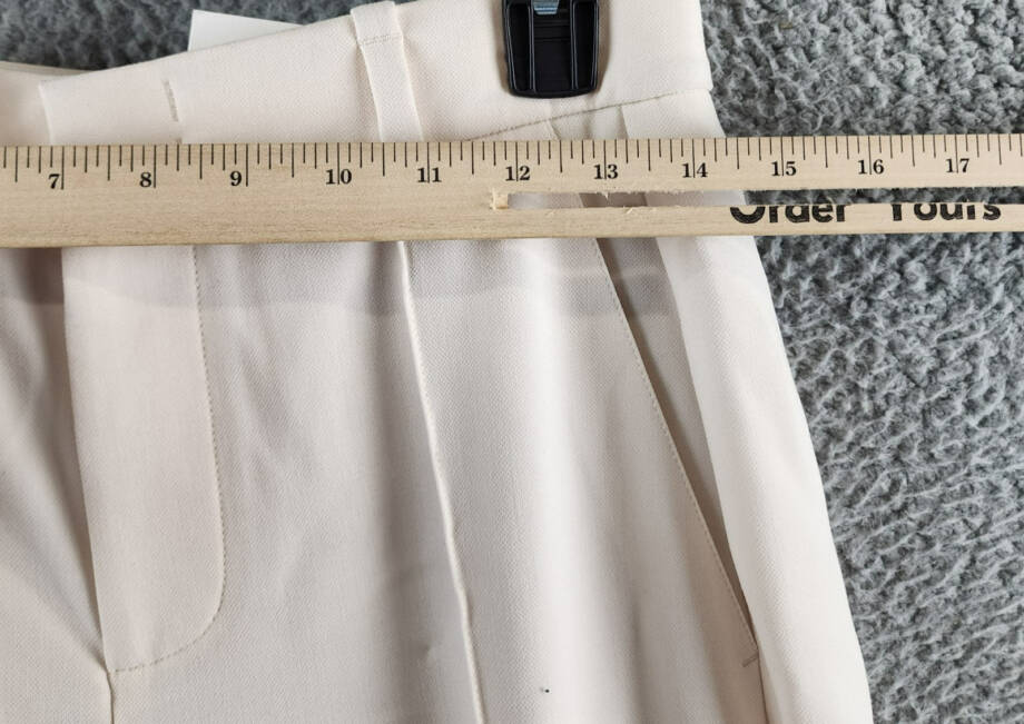 Vince Pintucked Wide Leg Pants Women's 0 Off White Side Pockets Zip Hook & Bar