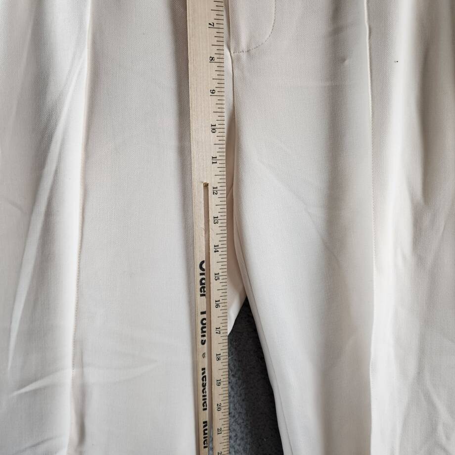 Vince Pintucked Wide Leg Pants Women's 0 Off White Side Pockets Zip Hook & Bar