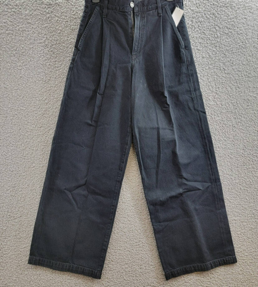 AGOLDE Ellis High Rise Wide Leg Jeans Women's 23 Crushed Button Zip Closure