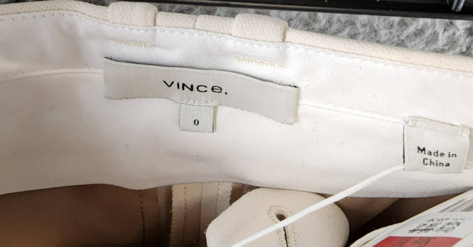 Vince Pintucked Wide Leg Pants Women's 0 Off White Side Pockets Zip Hook & Bar