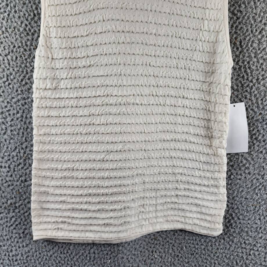 FRAME Smocked Silk Blend Sleeveless Top Women's XS White Solid Crewneck Pullover