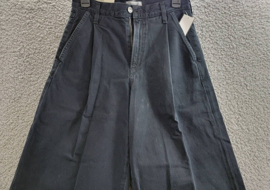 AGOLDE Ellis High Rise Wide Leg Jeans Women's 23 Crushed Button Zip Closure