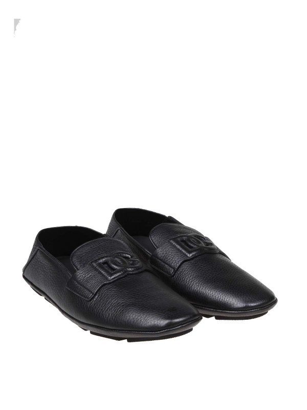 Dolce & Gabbana Leather Driver Loafers Men's 42.5 Black Slip On Style