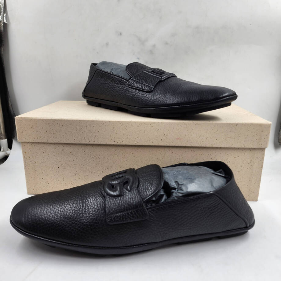 Dolce & Gabbana Leather Driver Loafers Men's 42.5 Black Slip On Style