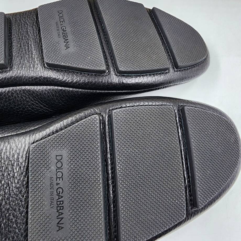 Dolce & Gabbana Leather Driver Loafers Men's 42.5 Black Slip On Style