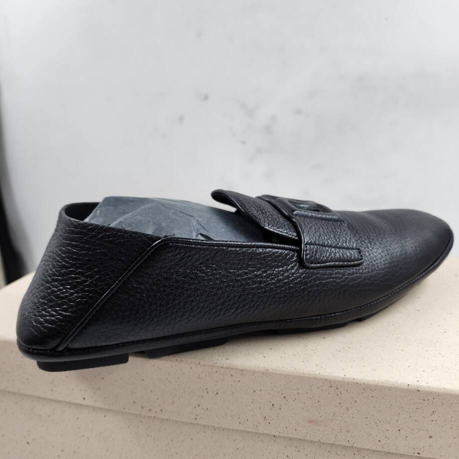 Dolce & Gabbana Leather Driver Loafers Men's 42.5 Black Slip On Style