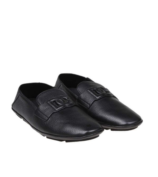 Dolce & Gabbana Leather Driver Loafers Men's 8US Black Slip On Style