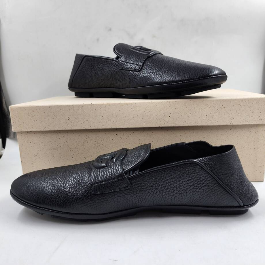 Dolce & Gabbana Leather Driver Loafers Men's 8US Black Slip On Style