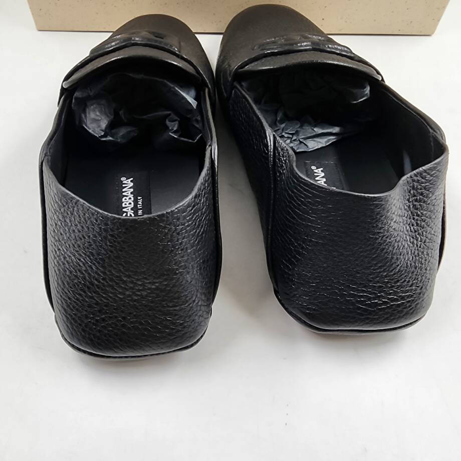Dolce & Gabbana Leather Driver Loafers Men's 8US Black Slip On Style