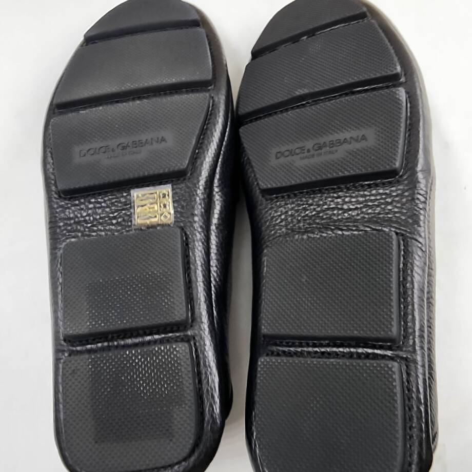 Dolce & Gabbana Leather Driver Loafers Men's 8US Black Slip On Style