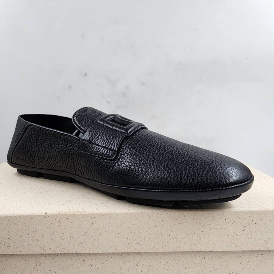 Dolce & Gabbana Leather Driver Loafers Men's 8US Black Slip On Style