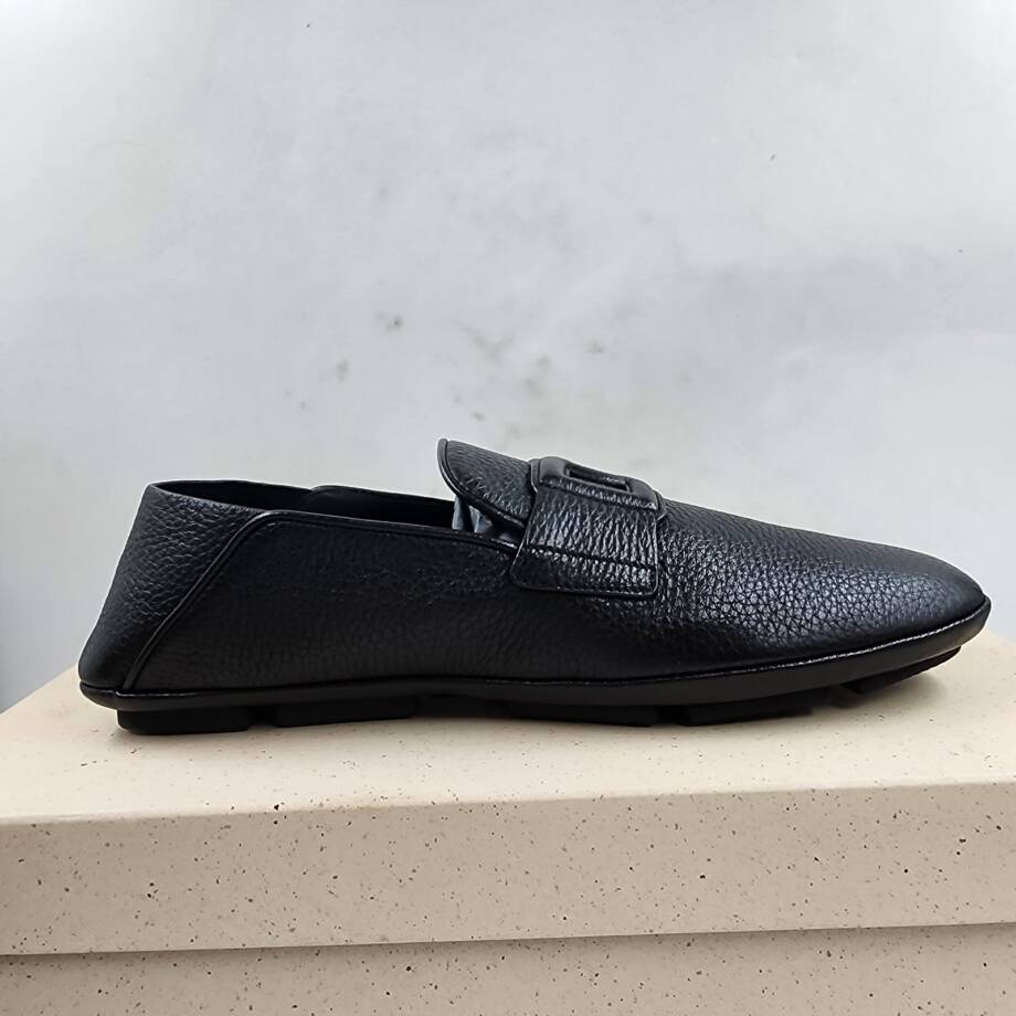 Dolce & Gabbana Leather Driver Loafers Men's 8US Black Slip On Style