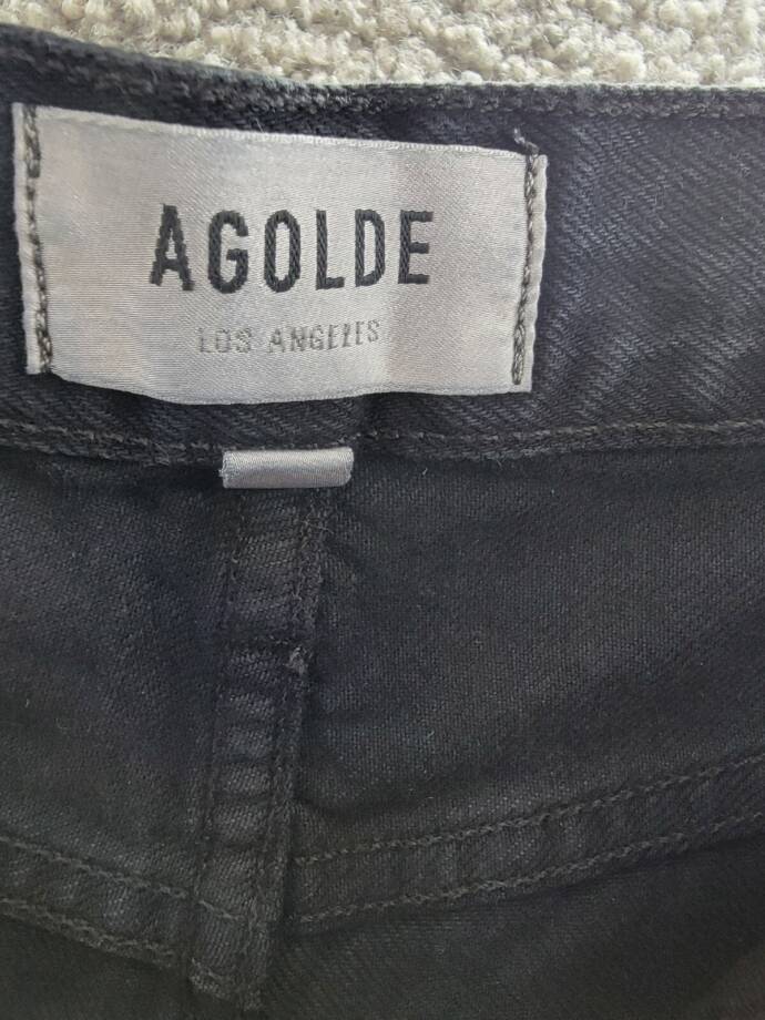 AGOLDE Ellis High Rise Wide Leg Jeans Women's 23 Crushed Button Zip Closure