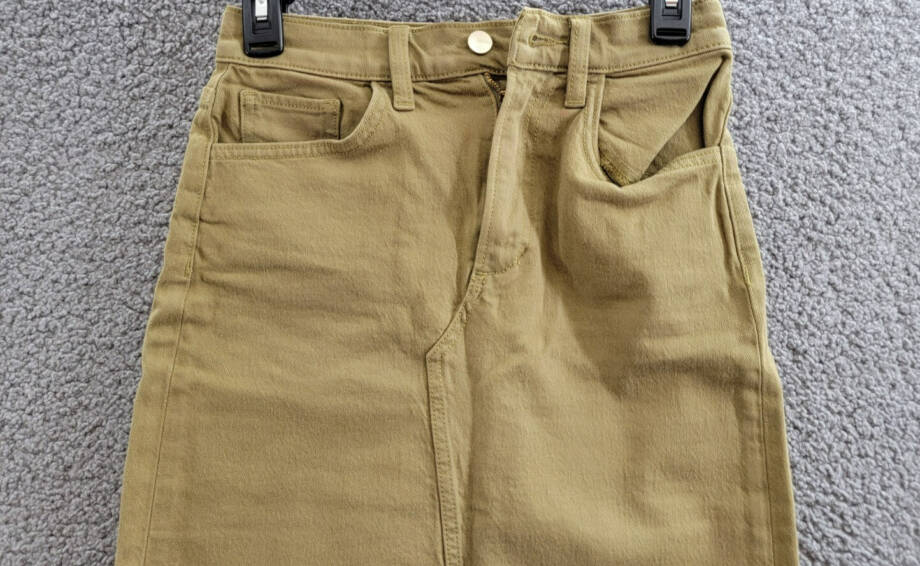 Joe's Jeans the Joplin Slit Denim Skirt Women's 24 Gothic Olive Solid Button Zip