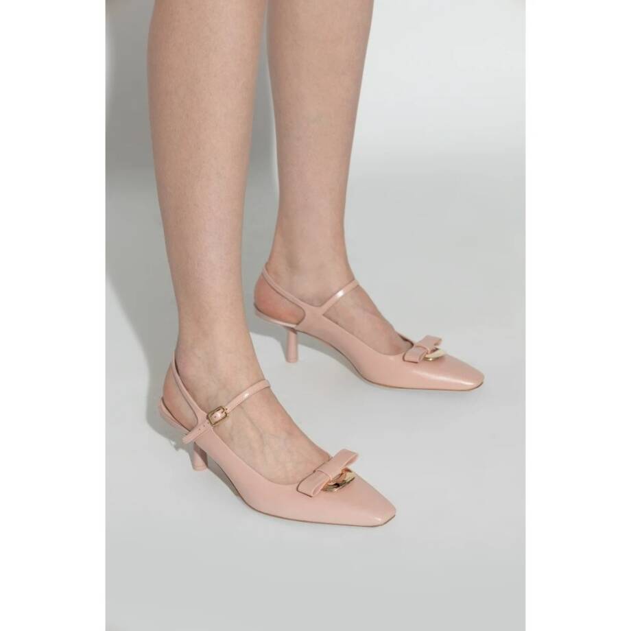 Ferragamo Ophelia Bow Slingback Pumps Women's 6.5US Pink Buckle Strap Closure
