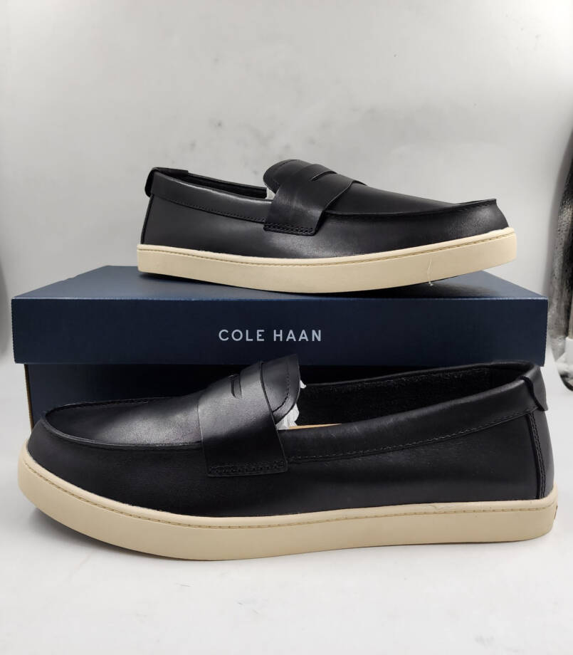 Cole Haan Pinch Weekender Penny Loafers Men's 12 Black Angora Slip on Round Toe