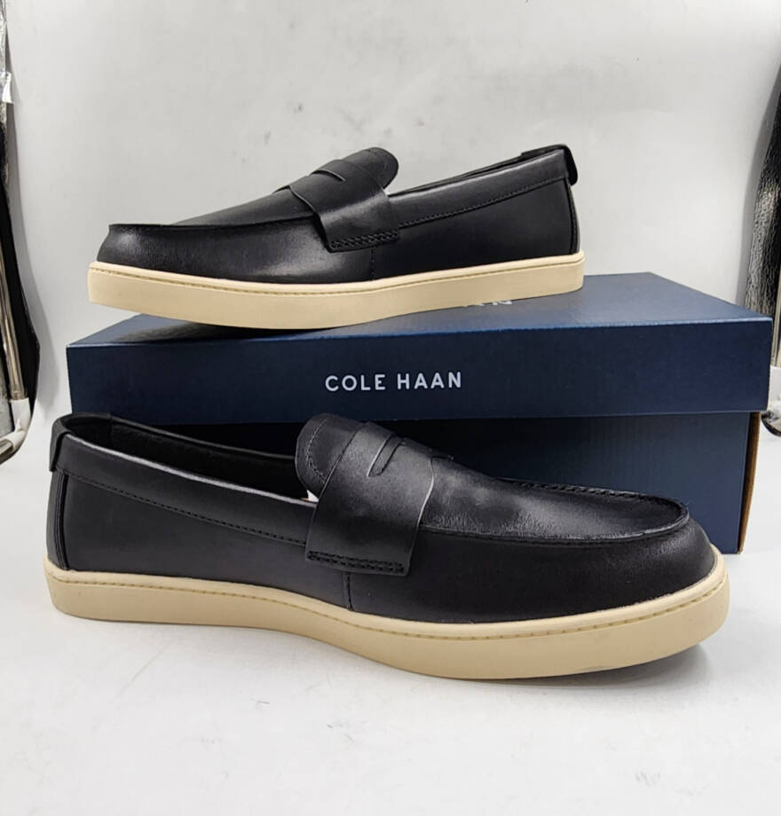 Cole Haan Pinch Weekender Penny Loafers Men's 12 Black Angora Slip on Round Toe