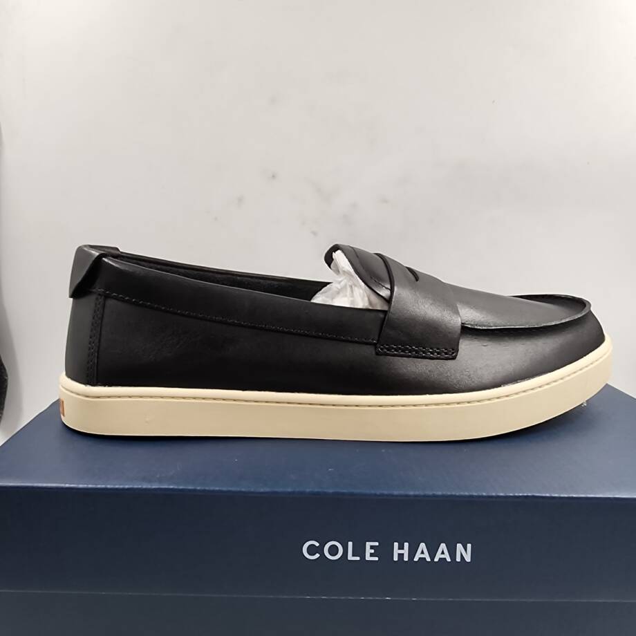Cole Haan Pinch Weekender Penny Loafers Men's 12 Black Angora Slip on Round Toe