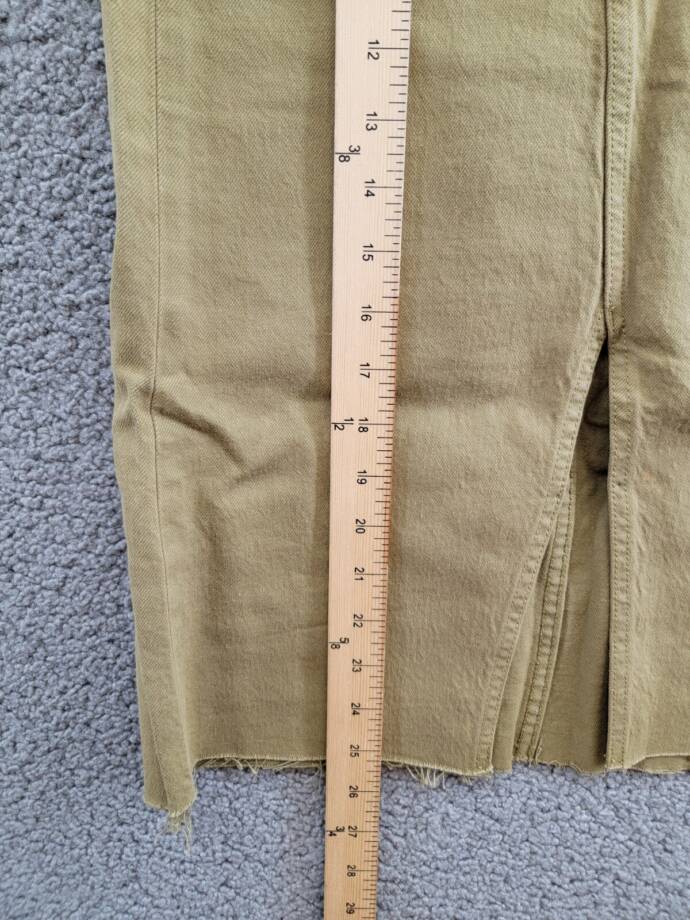 Joe's Jeans the Joplin Slit Denim Skirt Women's 24 Gothic Olive Solid Button Zip