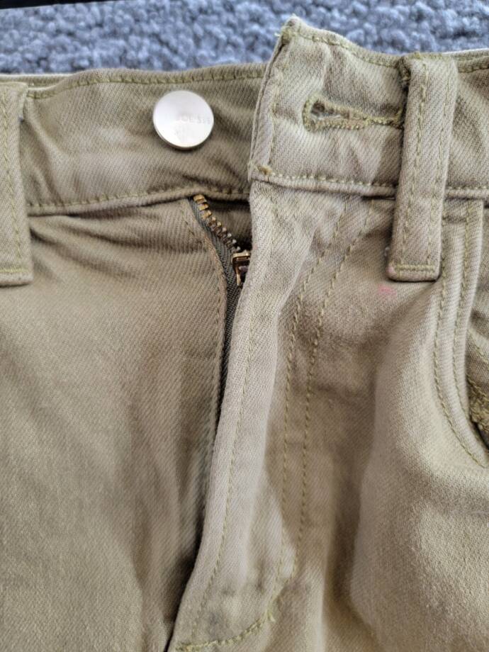 Joe's Jeans the Joplin Slit Denim Skirt Women's 24 Gothic Olive Solid Button Zip