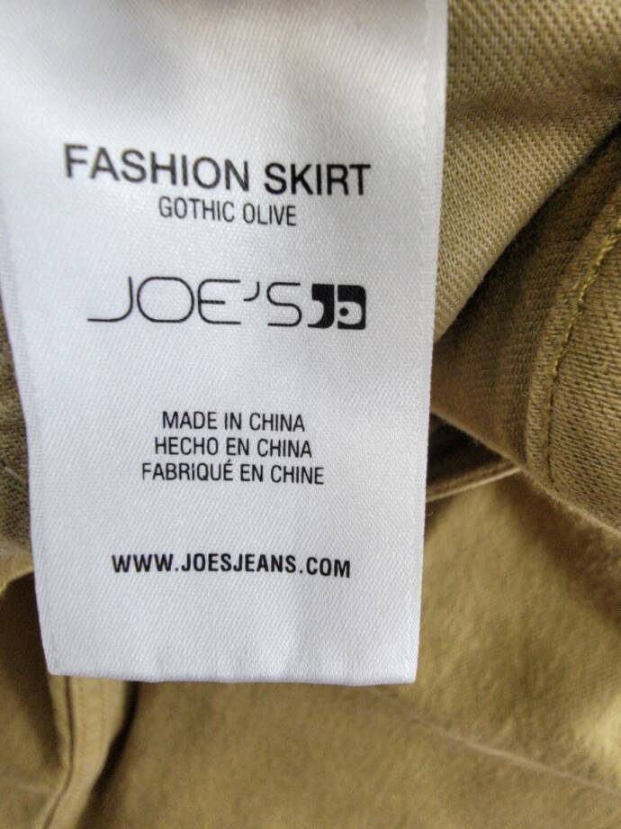 Joe's Jeans the Joplin Slit Denim Skirt Women's 24 Gothic Olive Solid Button Zip