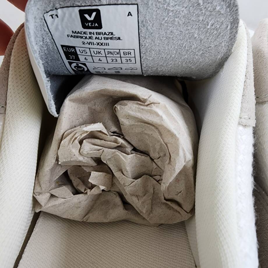 Veja V-10 B-Mesh Nautico Sneakers Women's 6US White Round Toe Lace Up Closure