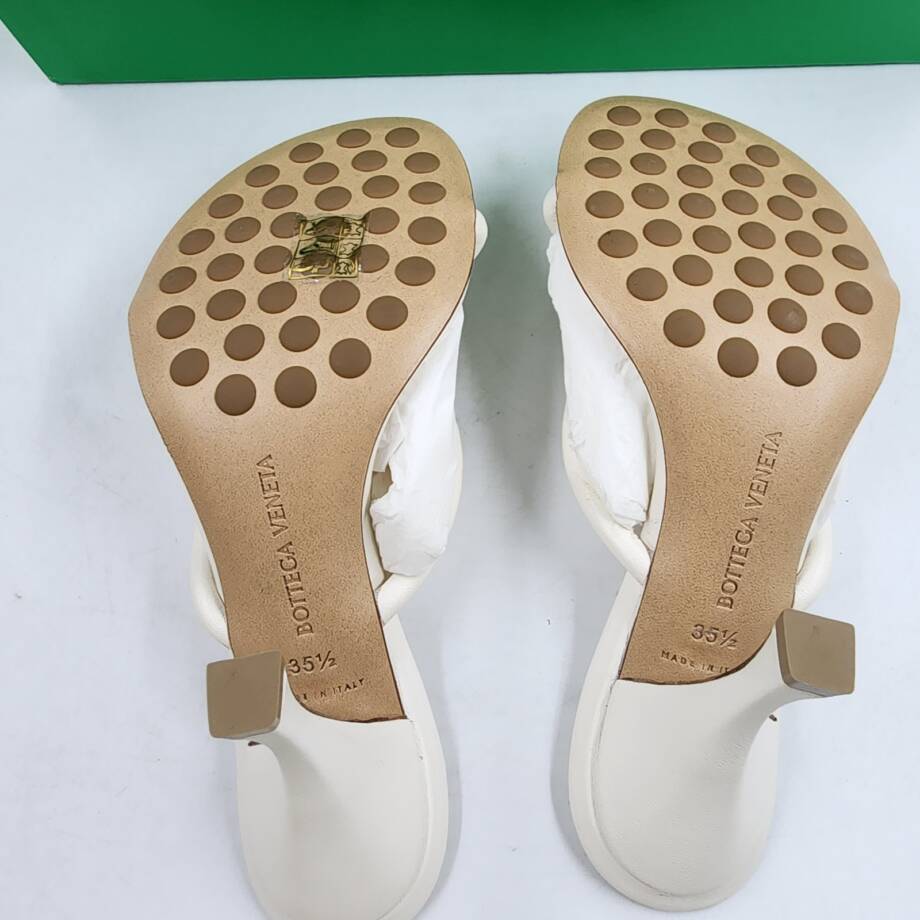 Bottega Veneta Blink 80 Leather Mules Women's 35.5/5.5 White Open Toe Slip On