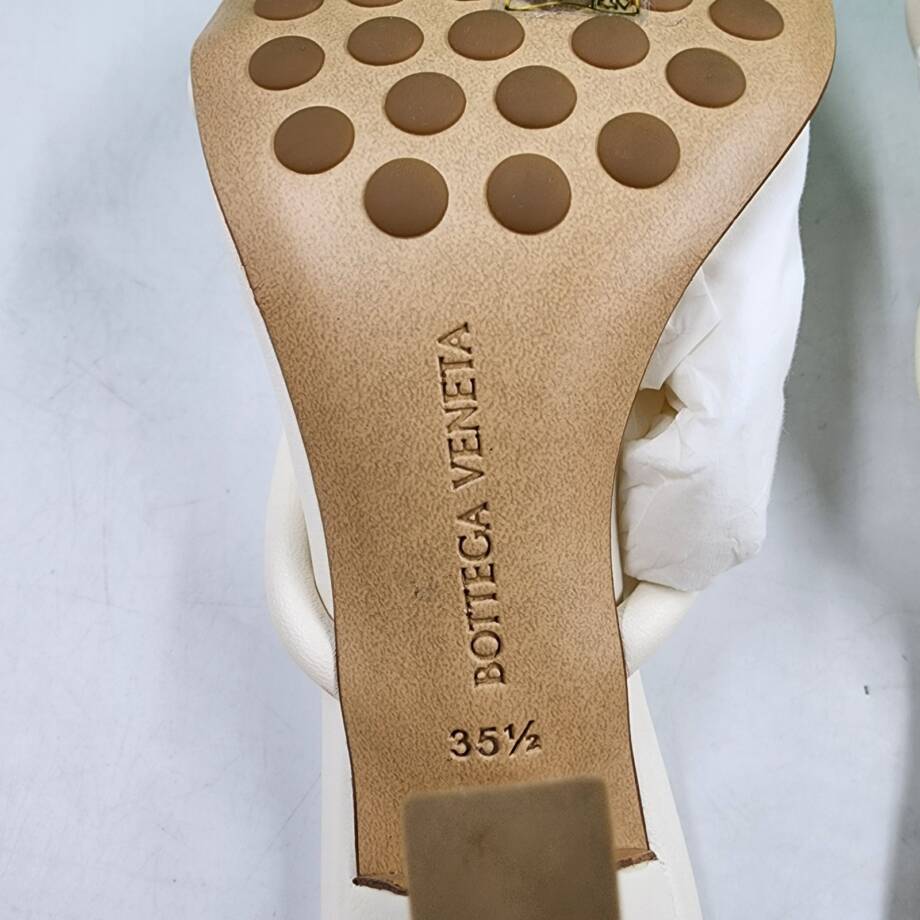 Bottega Veneta Blink 80 Leather Mules Women's 35.5/5.5 White Open Toe Slip On