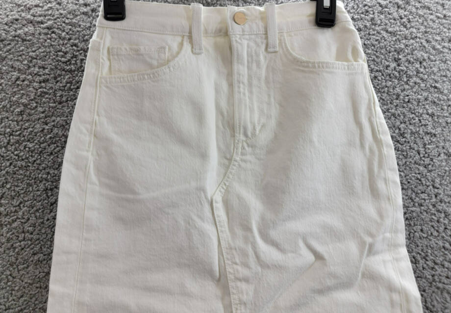 Joe's Jeans The Joplin Denim Skirt Women's 24 Optic White Button Zip Closure