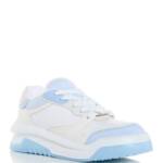 Versace Odissea Leather Low Top Sneakers Men 46 White/Light Blue Lace Up Closure