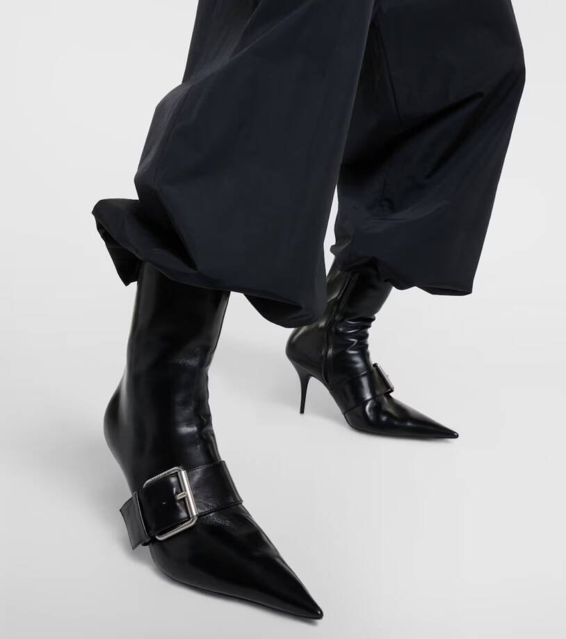 Balenciaga Knife Belted M80 Booties Women's 41/11US Black Pointed Toe Side Zip