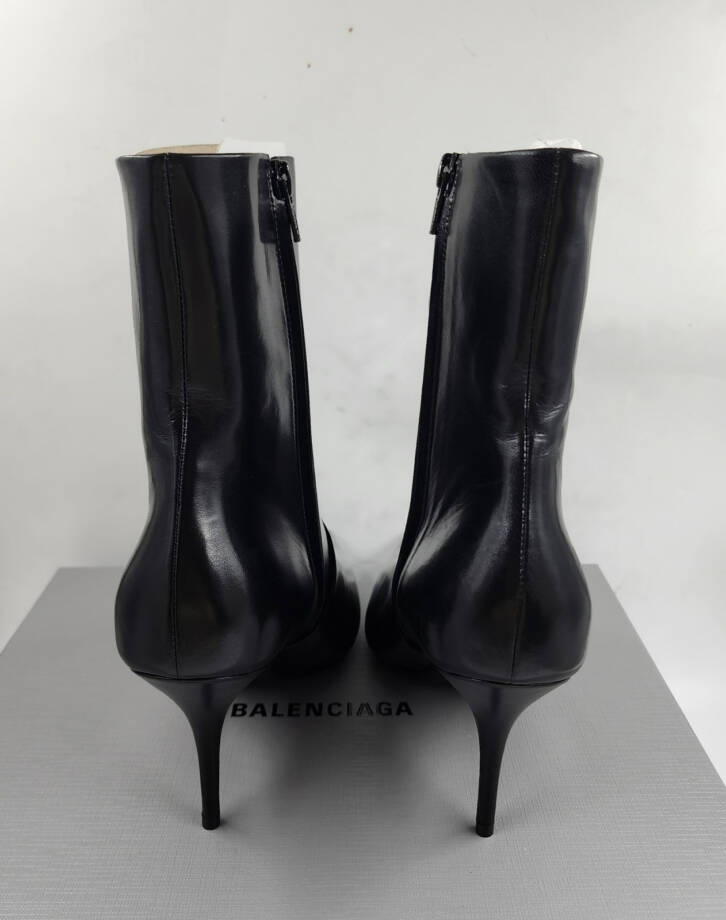 Balenciaga Knife Belted M80 Booties Women's 41/11US Black Pointed Toe Side Zip