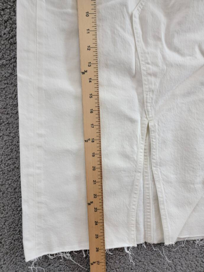 Joe's Jeans The Joplin Denim Skirt Women's 24 Optic White Button Zip Closure