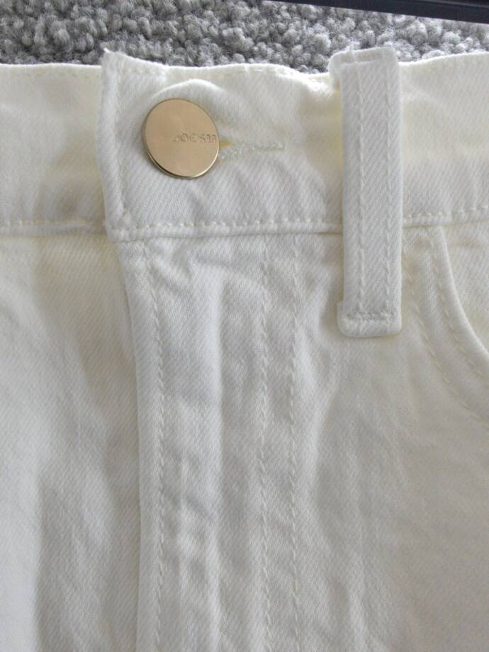 Joe's Jeans The Joplin Denim Skirt Women's 24 Optic White Button Zip Closure