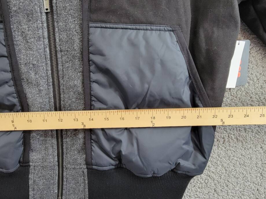BASS OUTDOOR Hero Mixed Media Zip-Front Bomber Jacket Men's L Black /Gray L/S