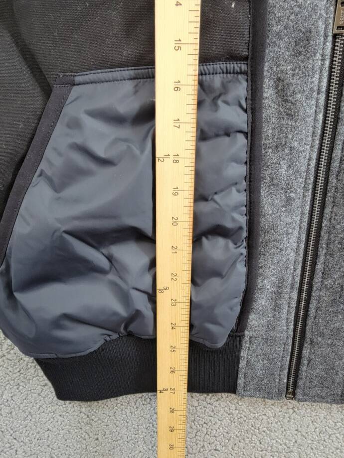 BASS OUTDOOR Hero Mixed Media Zip-Front Bomber Jacket Men's L Black /Gray L/S