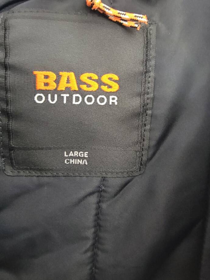 BASS OUTDOOR Hero Mixed Media Zip-Front Bomber Jacket Men's L Black /Gray L/S
