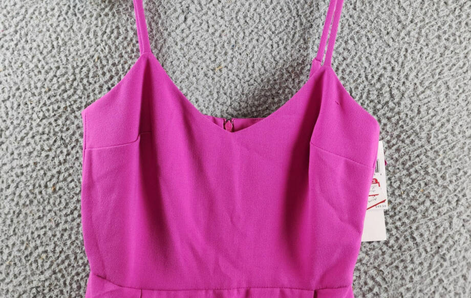 French Connection Whisper Straight-Neck Strappy Dress Women's 0 Wild Rosa Zipped