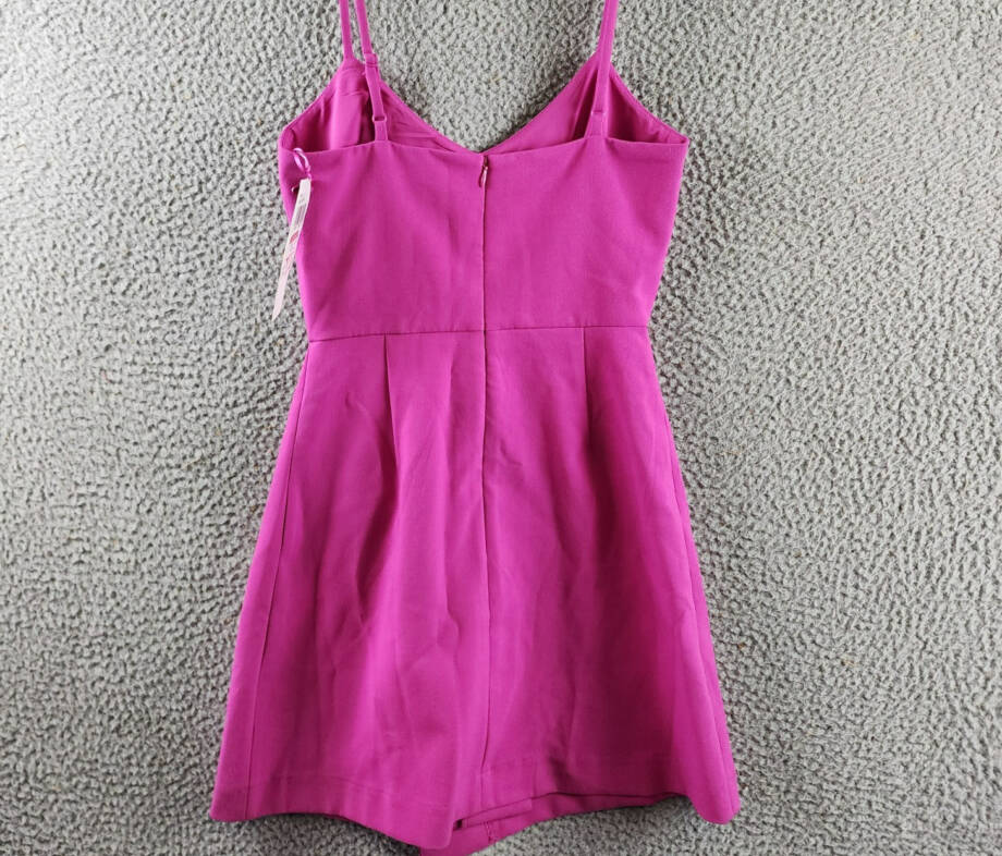French Connection Whisper Straight-Neck Strappy Dress Women's 0 Wild Rosa Zipped
