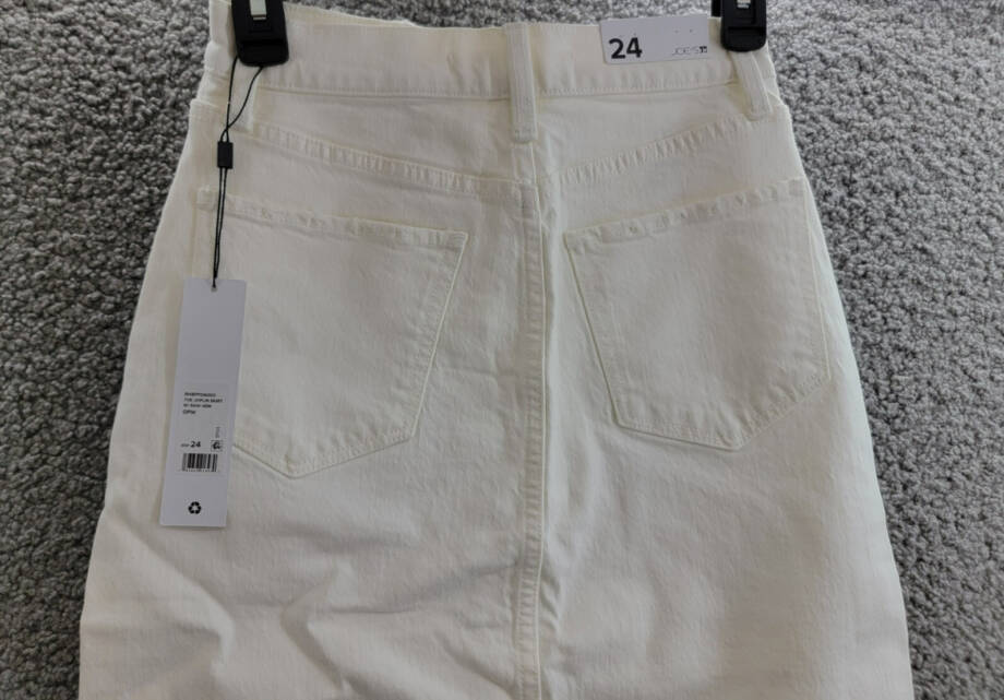 Joe's Jeans The Joplin Denim Skirt Women's 24 Optic White Button Zip Closure