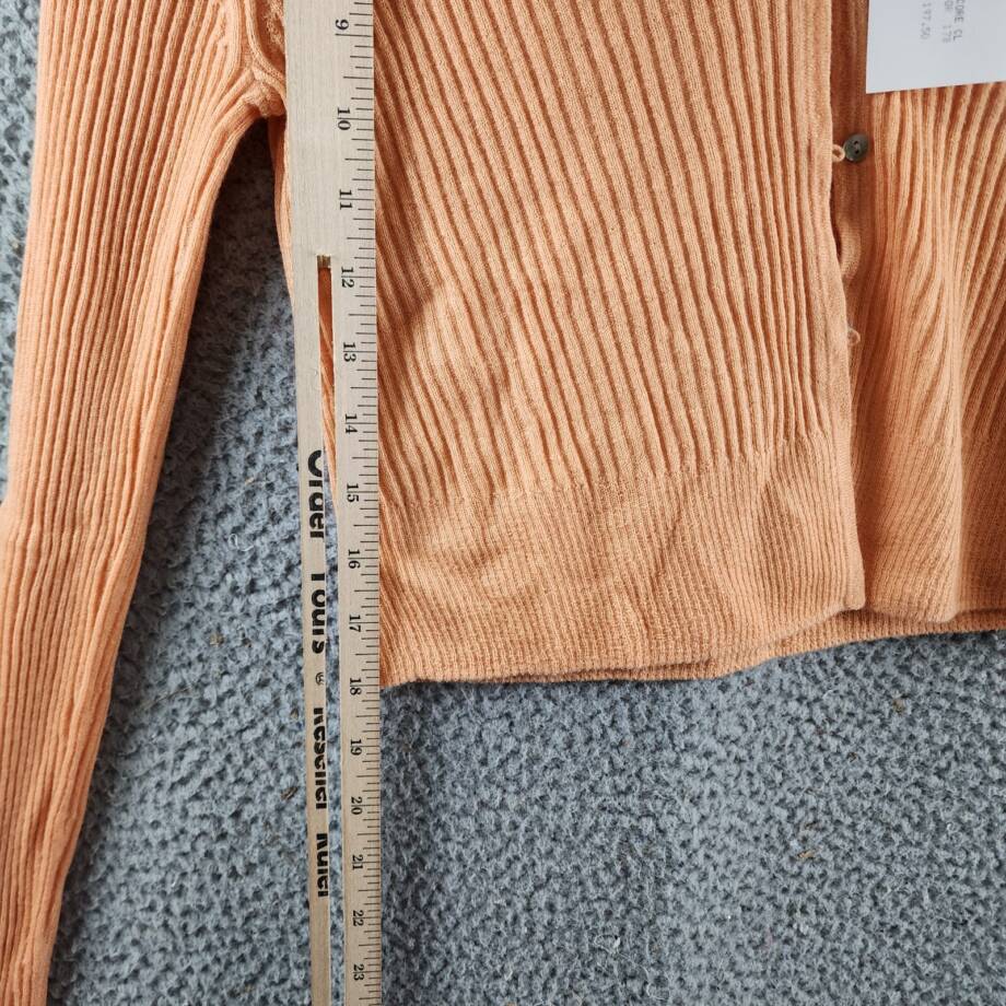 Vince Cashmere & Silk Cropped Cardigan Women's M Orange Front Button Closure +