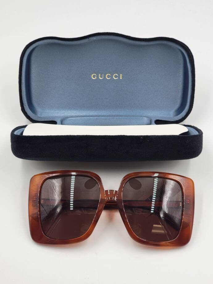 Gucci Eyewear Oversized Rectangular-Frame Sunglasses Women's O/S Brown