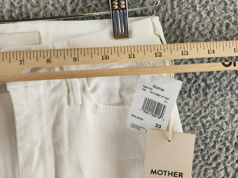 MOTHER The Roller Fray Wide Leg Jeans Women's 23 Fairest of Them All Button Zip