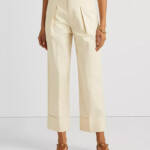 Lauren Ralph Lauren Double-Faced Stretch Ankle Pants Women's 16 Winter Cream