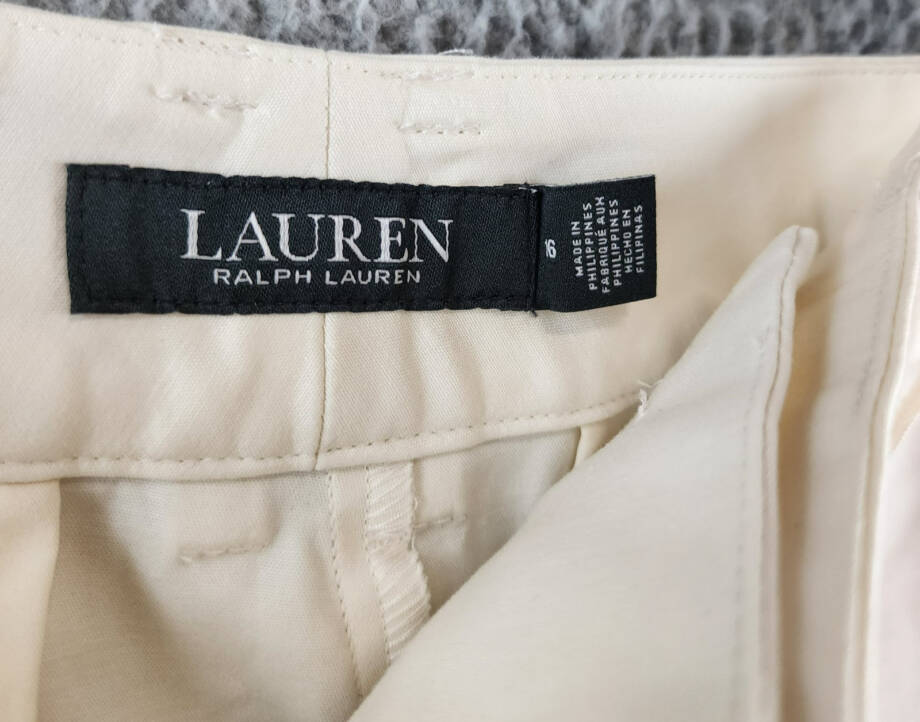 Lauren Ralph Lauren Double-Faced Stretch Ankle Pants Women's 16 Winter Cream