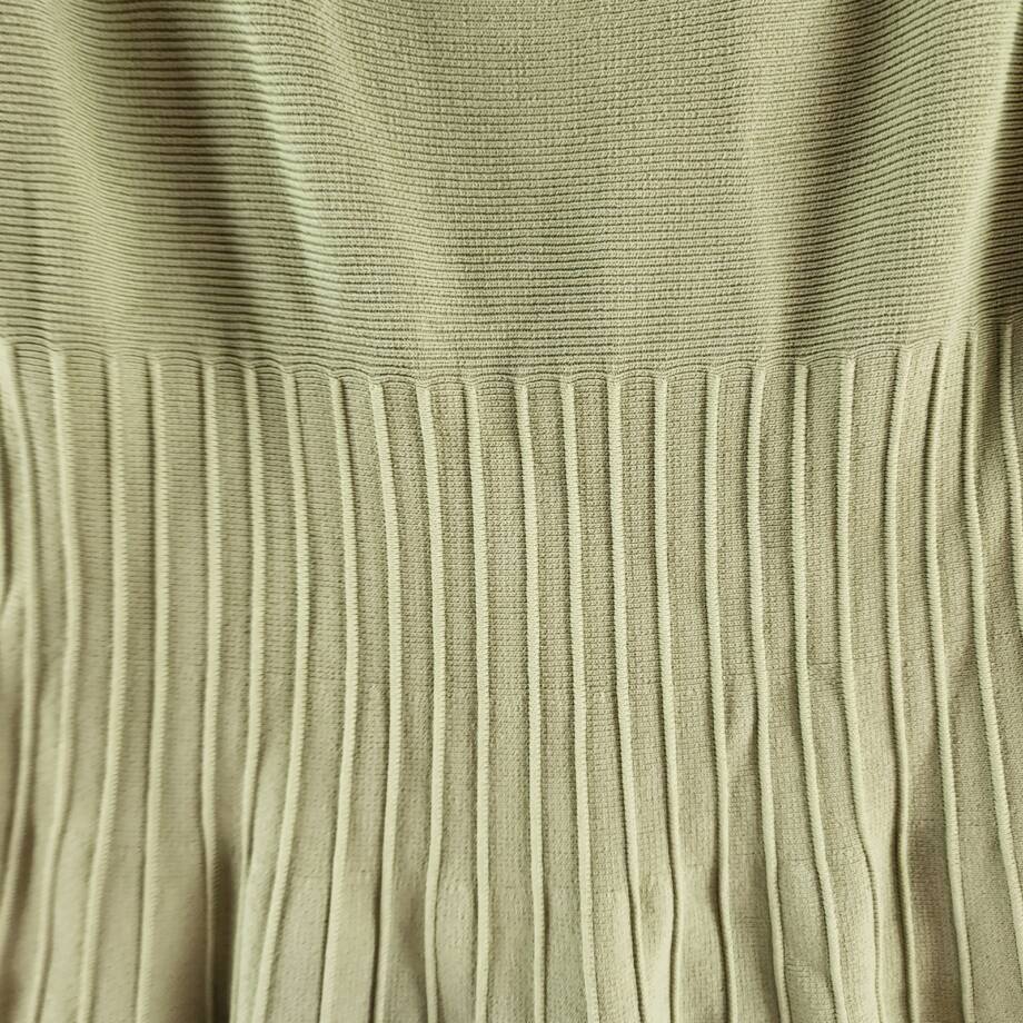 STAUD Ellison Square Neck Ombre Dress Women's S Avocado Green Pleated Pullover