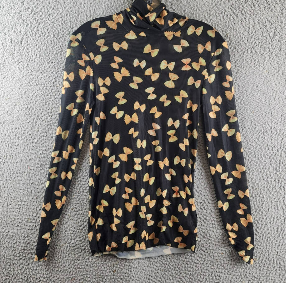 Rachel Antonoff Lillian Turtleneck Top Women's Black Multi Printed Long Sleeve S