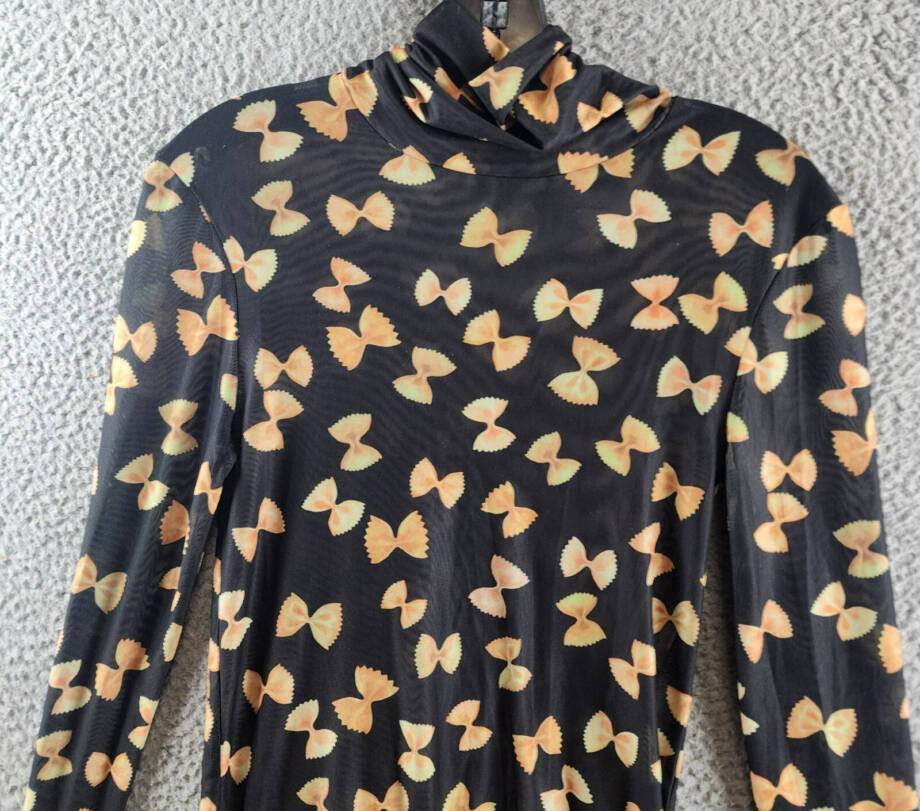 Rachel Antonoff Lillian Turtleneck Top Women's Black Multi Printed Long Sleeve S